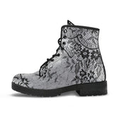 White Boots with a black lace print (REG35)
